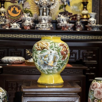Bình decor vẽ vàng 